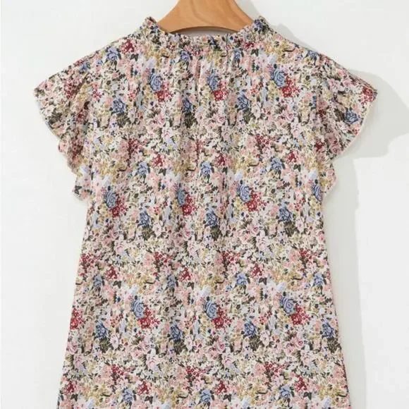*NEW* Boho Floral Ruffle Cap Sleeve Top | Size XL - Picture 8 of 10